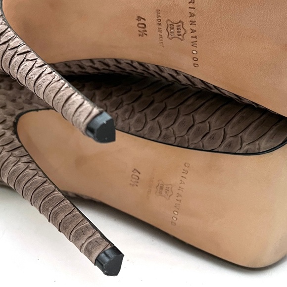 Brian Atwood Stretch Snakeskin Reptile Scale Tall Knee High Stiletto Boots - Picture 11 of 16